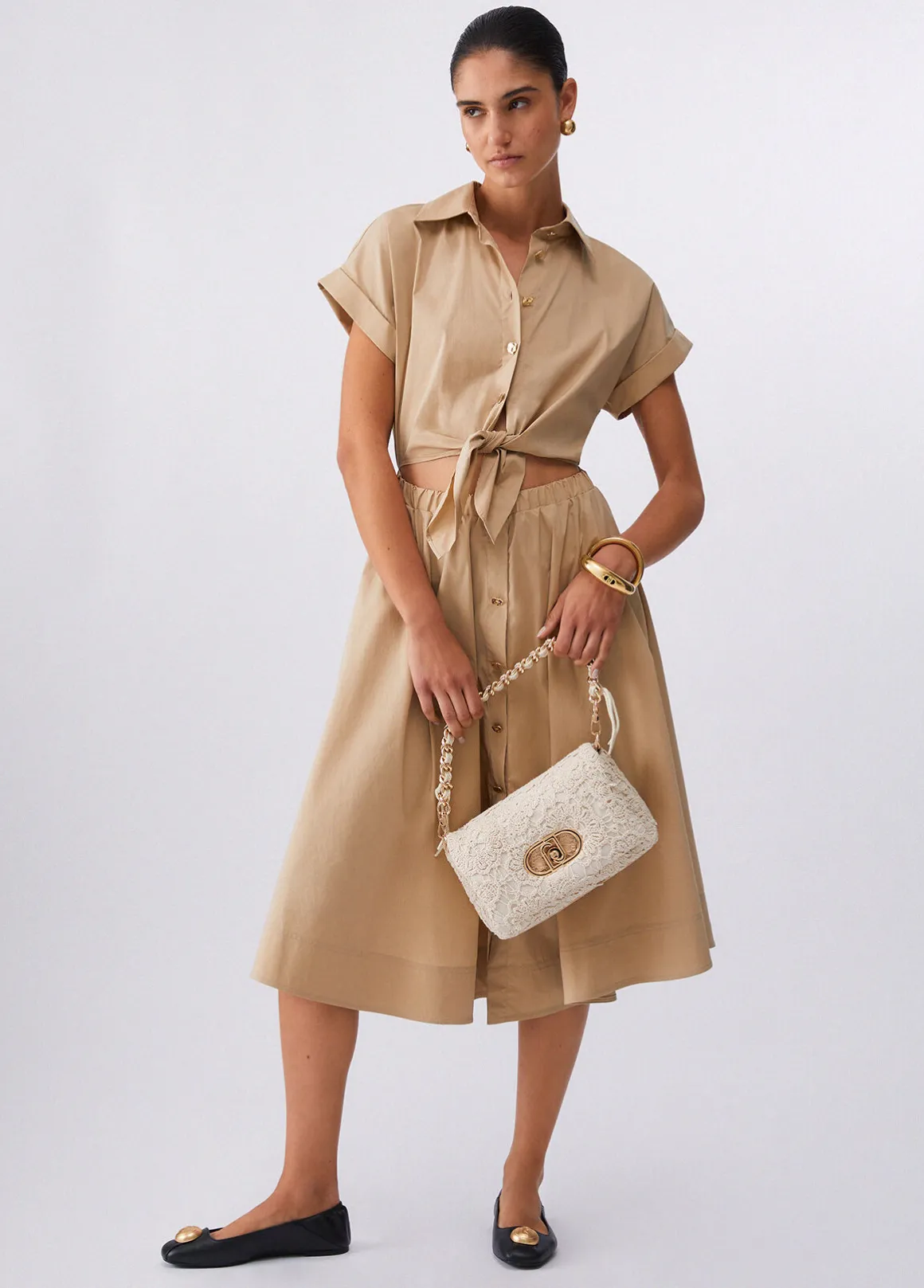 Abito chemisier con cut-out