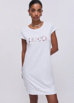 Abito corto con maxi logo