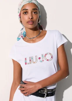 Abito corto con maxi logo