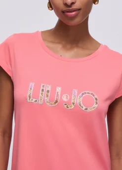 Abito corto con maxi logo