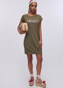 Abito corto con maxi logo