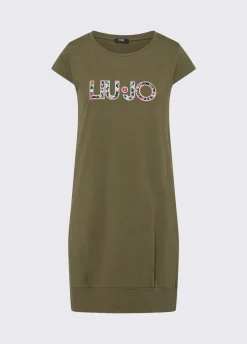Abito corto con maxi logo