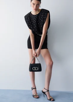 Abito corto con strass