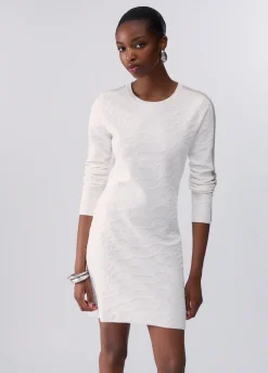 Abito corto in maglia jacquard