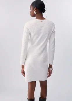 Abito corto in maglia jacquard