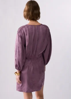 Abito corto in raso jacquard