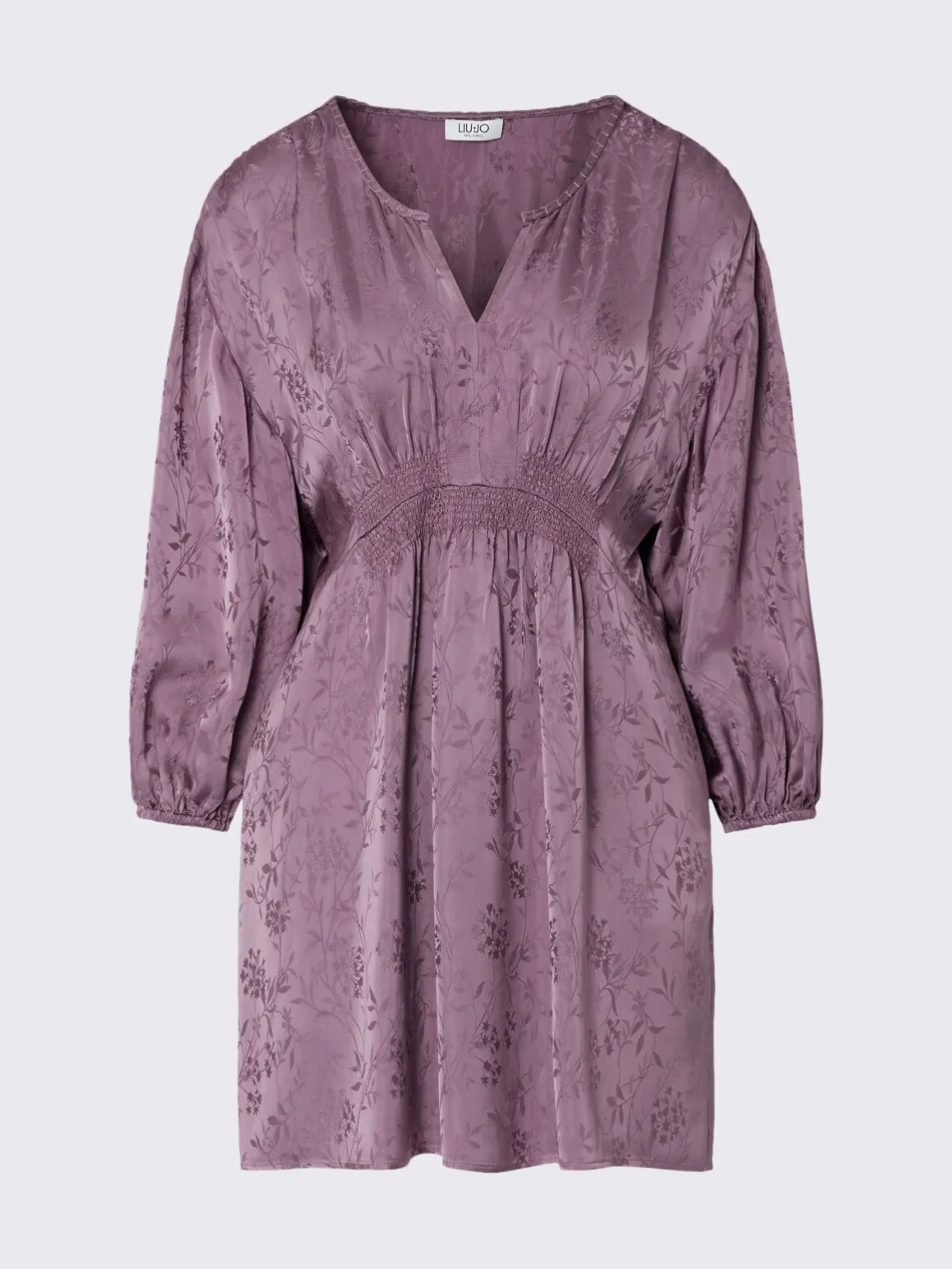 Abito corto in raso jacquard