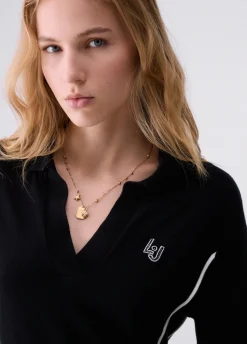 Abito in maglia con inserto in georgette