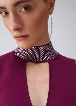 Abito in maglia con strass