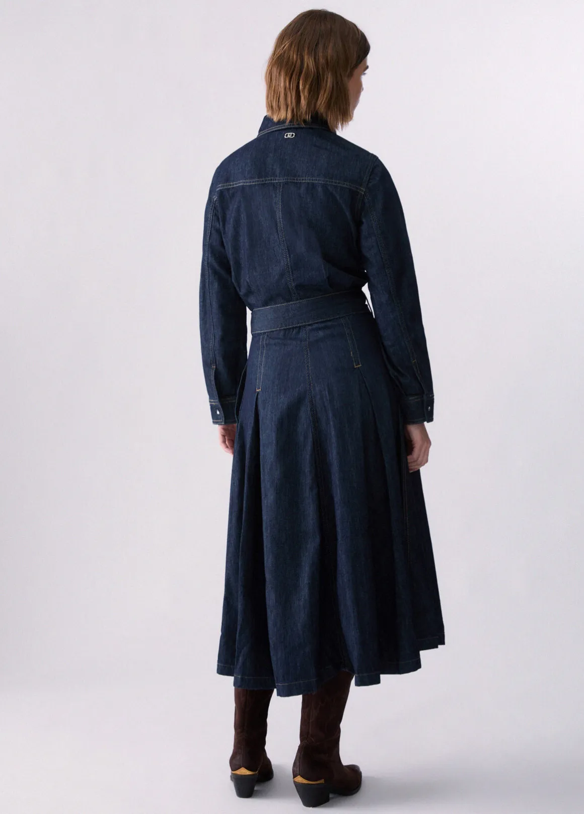 Abito lungo chemisier in denim