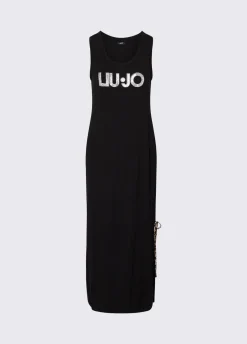 Abito lungo con maxi logo