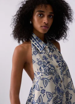 Abito lungo con stampa foulard