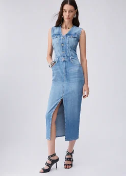 Abito lungo in denim