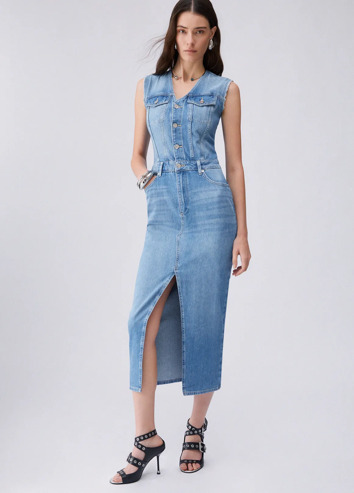 Abito lungo in denim