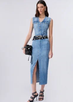 Abito lungo in denim