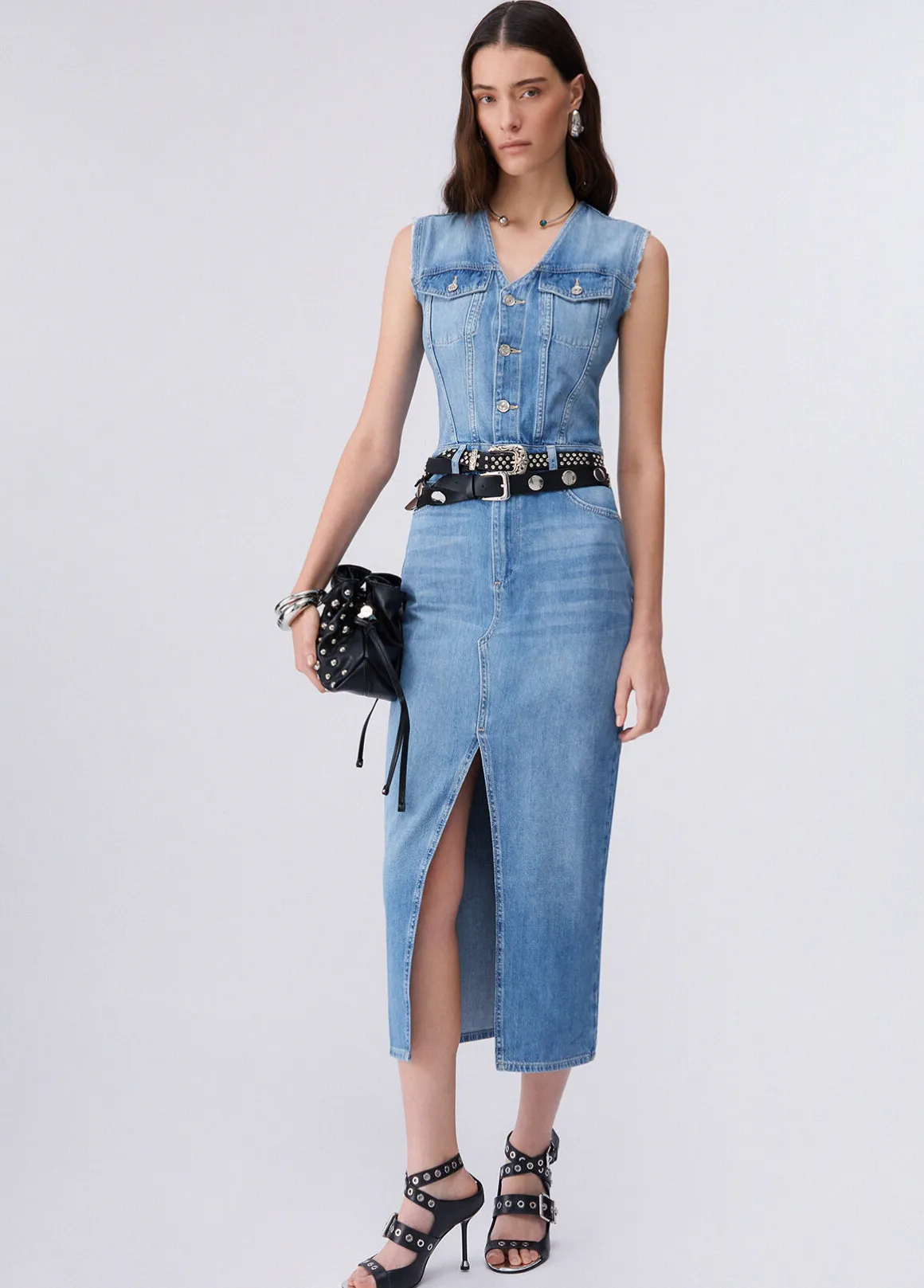 Abito lungo in denim