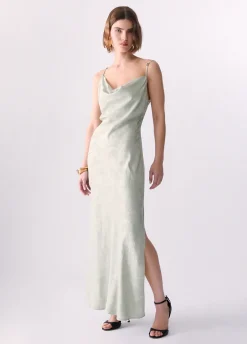 Abito lungo jacquard