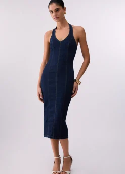 Abito midi in denim