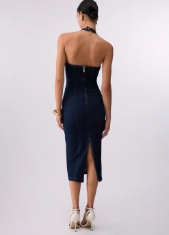 Abito midi in denim