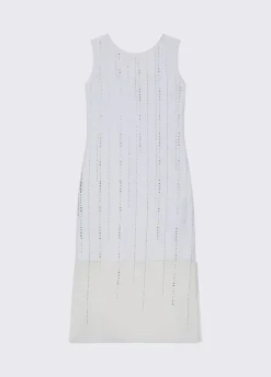 Abito midi in tulle con strass