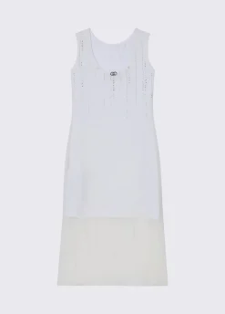 Abito midi in tulle con strass
