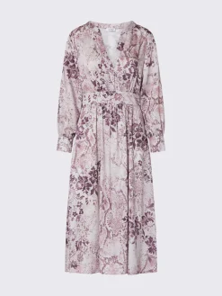 Abito midi in twill stampato