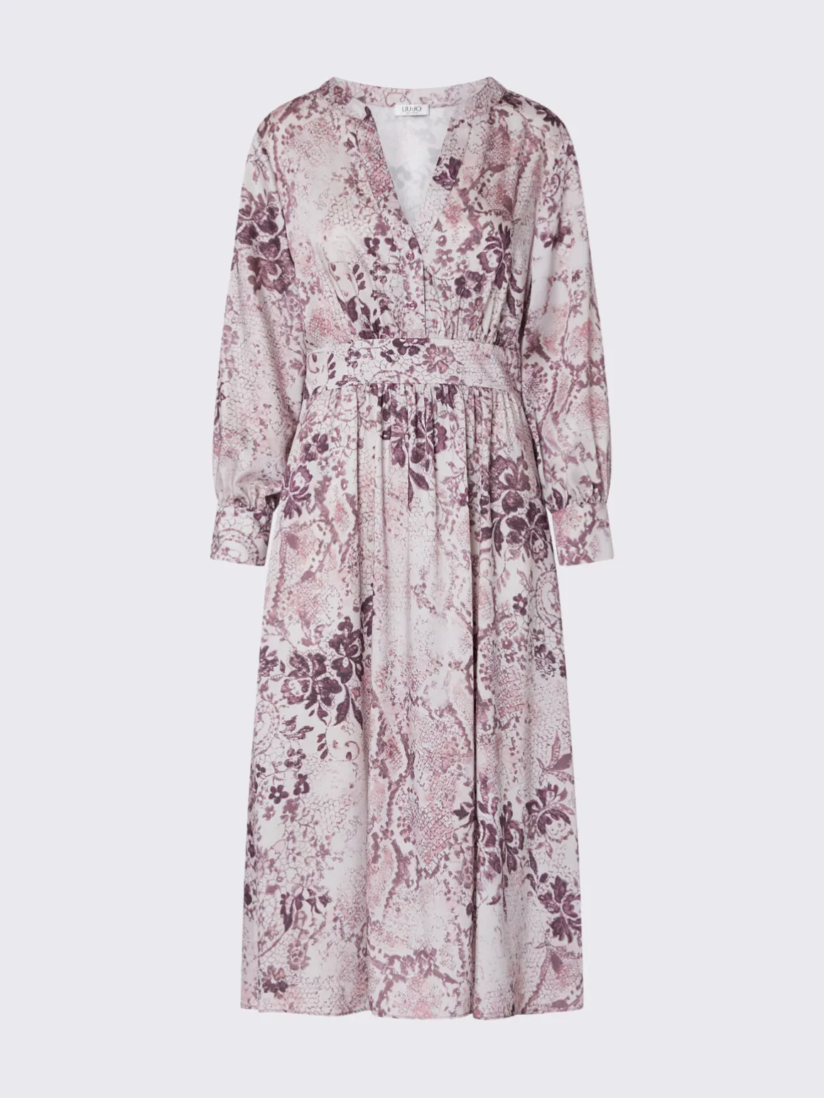 Abito midi in twill stampato