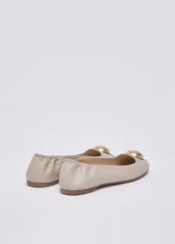 Ballerine in pelle con logo