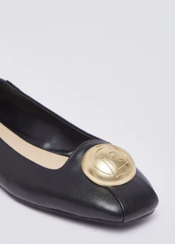 Ballerine in pelle con logo