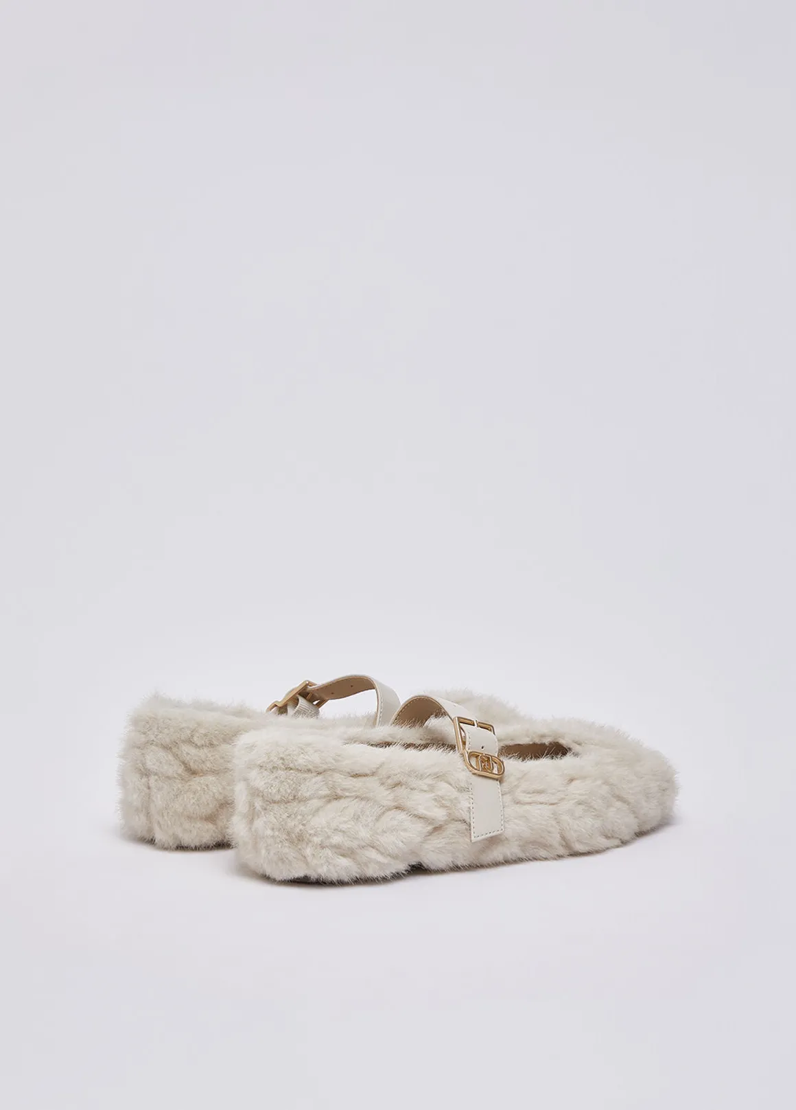 Ballerine in pelliccia sintetica