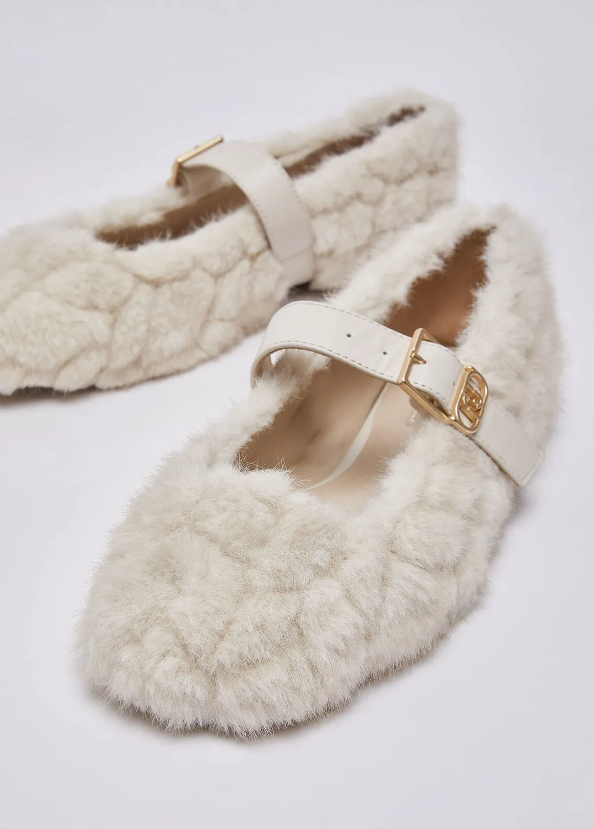 Ballerine in pelliccia sintetica