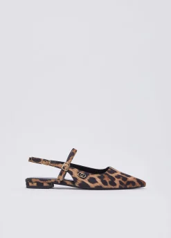 Ballerine slingback con stampa animalier