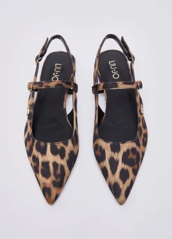 Ballerine slingback con stampa animalier