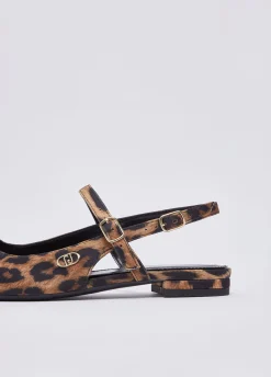 Ballerine slingback con stampa animalier