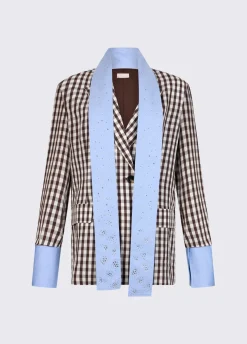 Blazer con sciarpa gioiello