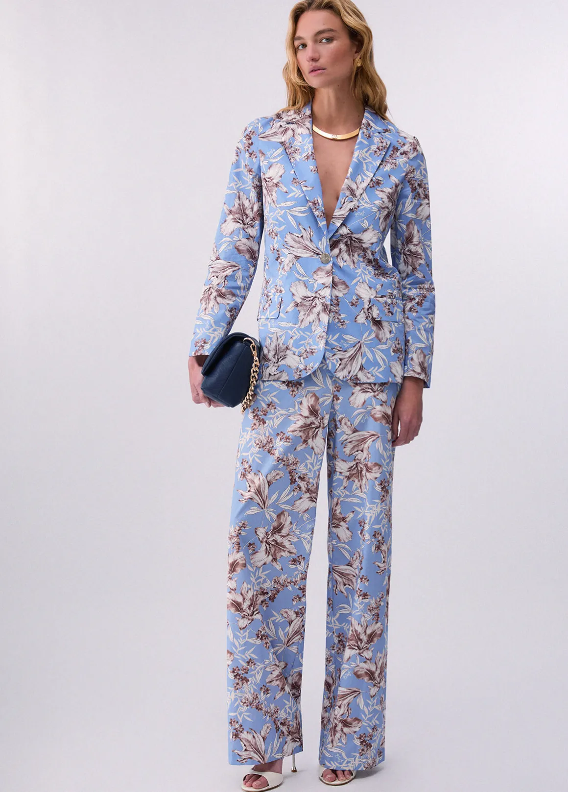 Blazer in popeline stampato
