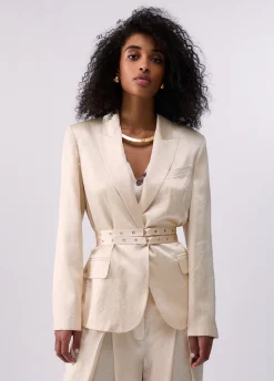 Blazer in raso con cintura