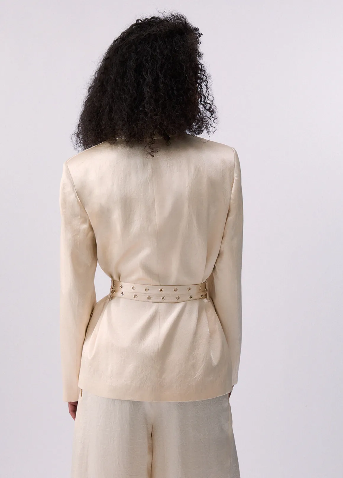 Blazer in raso con cintura