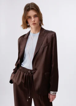 Blazer in raso con cintura