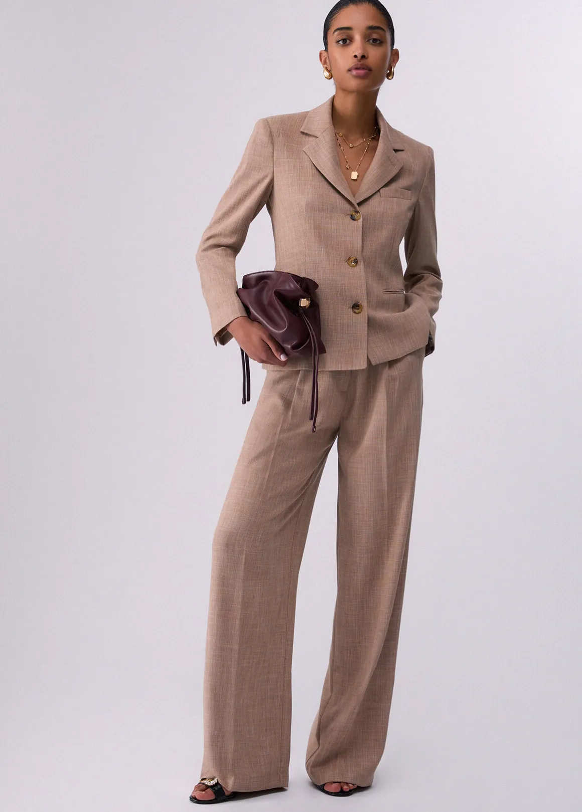 Blazer in tessuto mélange