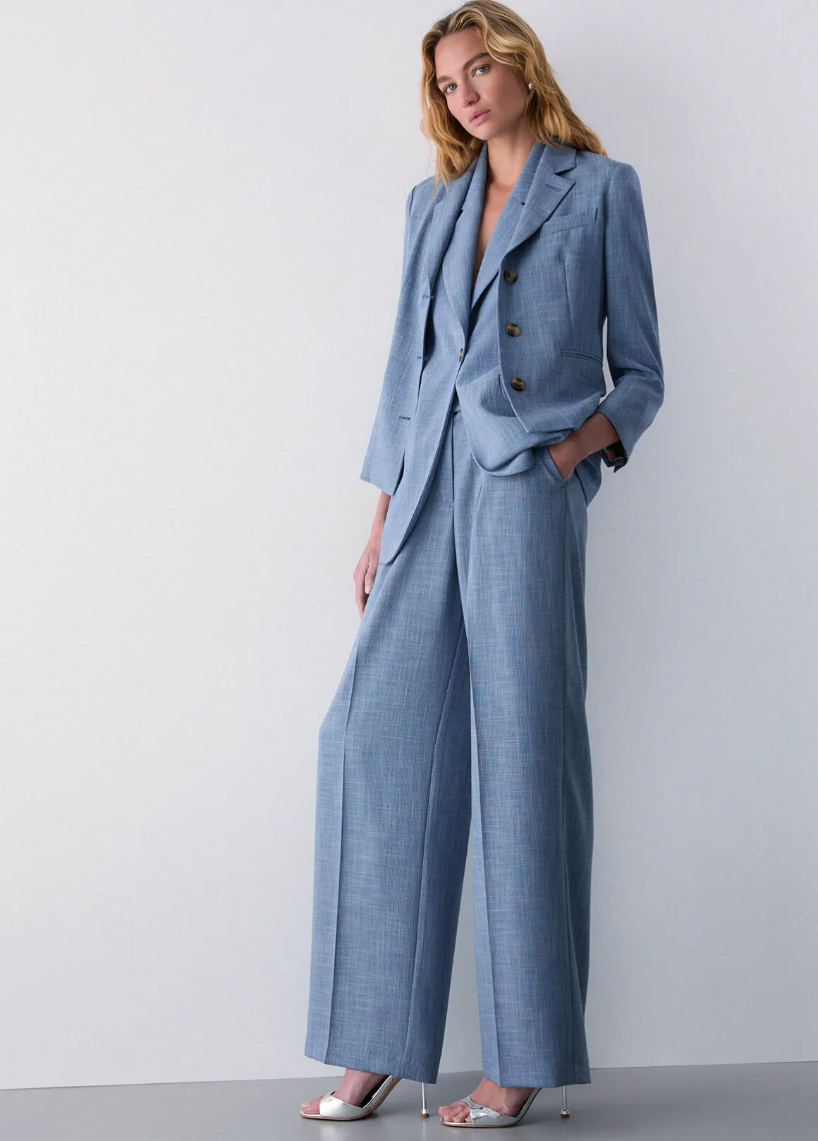 Blazer in tessuto mélange