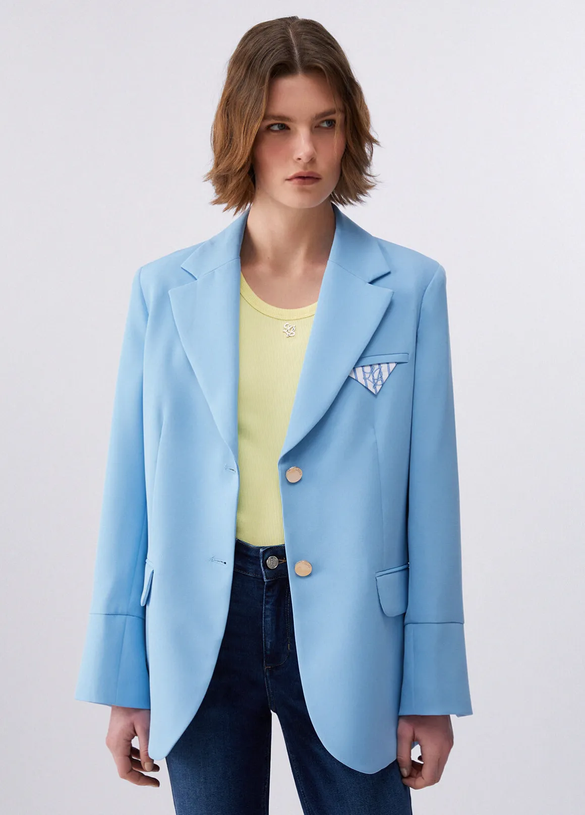 Blazer regular fit con pochette