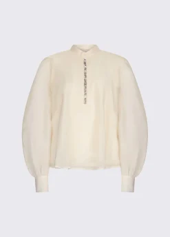 Blusa con ricami gioiello