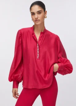 Blusa con ricami gioiello