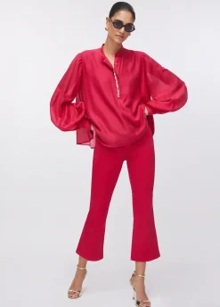 Blusa con ricami gioiello