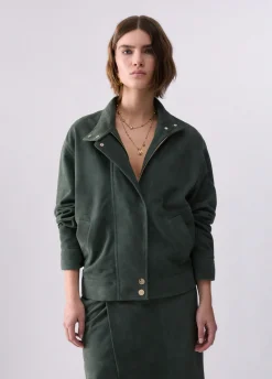 Bomber in suede