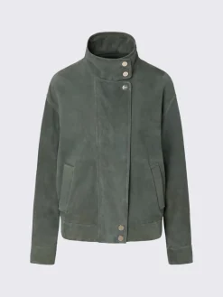 Bomber in suede