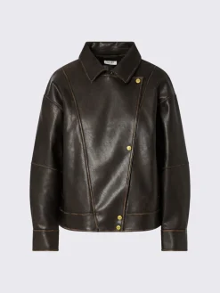 Bomber oversize in tessuto spalmato