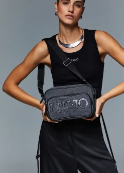 Borsa a tracolla media con logo