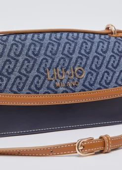 Borsa a tracolla piccola in denim jacquard